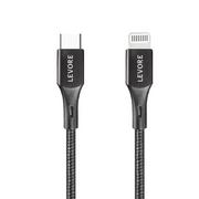 Compare Levore usbc to lightning iphone charger cable 1m apple mfi certified | braided nylon fast charging cord  black at KSA Price
