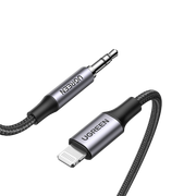 Compare Ugreen lightning to 3.5mm aux cable aluminum shell with braided 1m  black at KSA Price