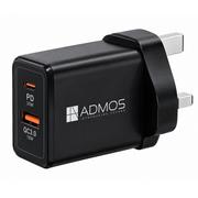 Compare ADMOS 60w PD 30w + QC3.0 Dual Port Mobile Charging Adapter AM823, Black at KSA Price