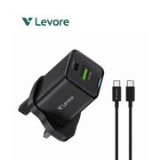 Levore wall charger gan usb-c and usb ports…