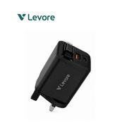 Compare Levore wall charger gan usbc and usb ports integrated cable 65w  black at KSA Price