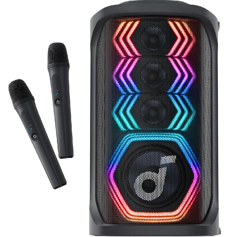Compare Anker Soundcore Rave 3S AI Karaoke Party Portable Speaker, Bluetooth, up to 12 Hours of Playtime, Black at KSA Price