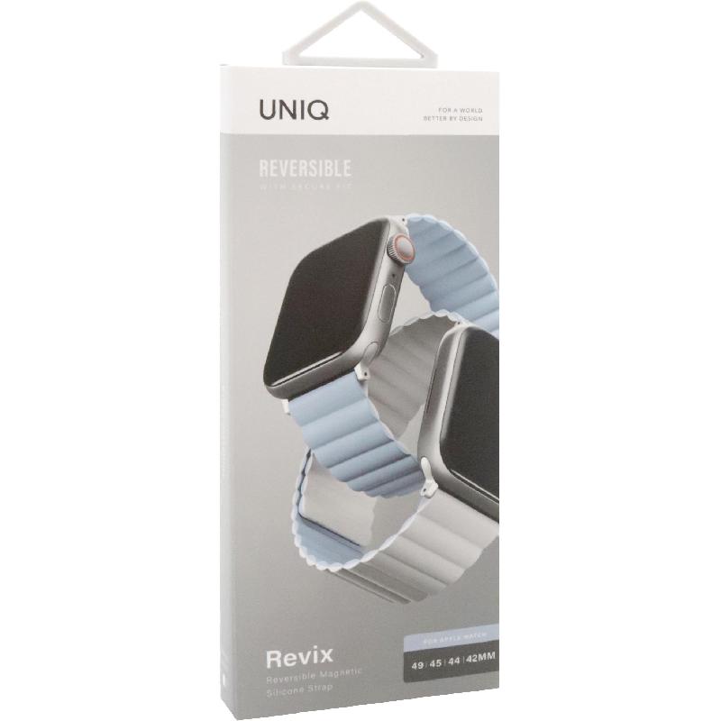 Compare Uniq Revix Wrist Strap, for Watch Ultra 3Watch Ultra 2Watch Series 11 46Watch Series 10 46, Silicone, WhiteBlue at KSA Price