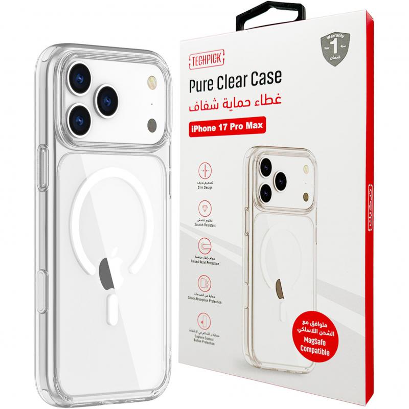 Compare Techpick Pure Back Cover Mobile Case with MagSafe, for iPhone 17 Pro Max, Clear at KSA Price