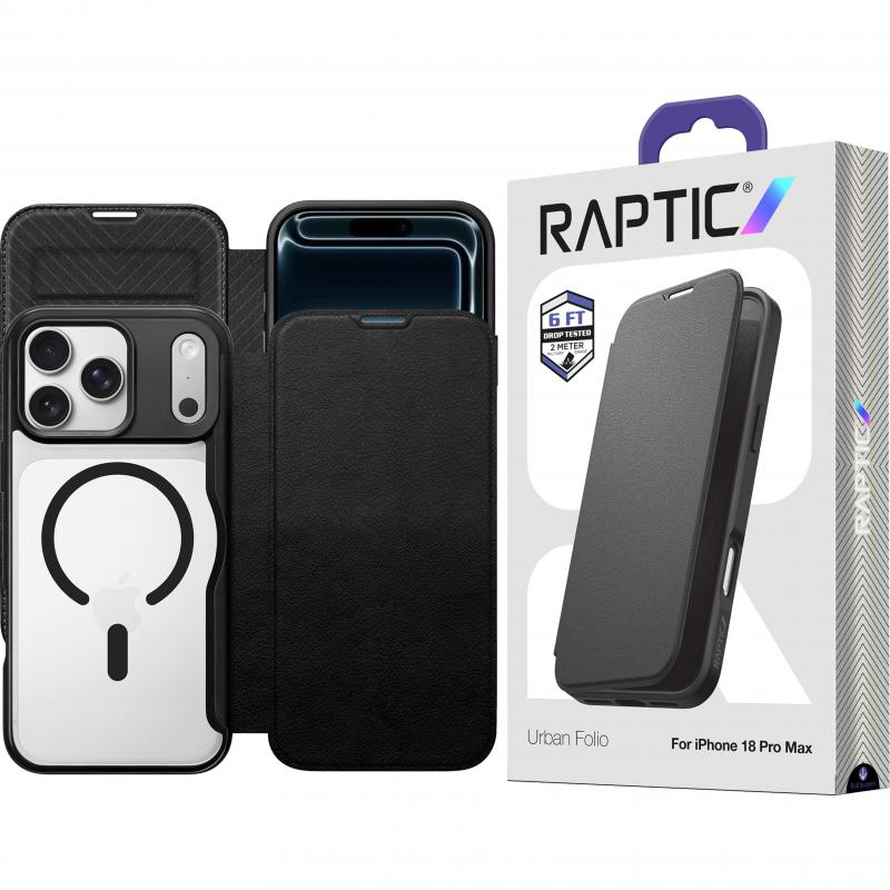 Compare Raptic Urban Folio Flip Cover Mobile Case, for iPhone 18 Pro MaxiPhone 17 Pro Max, Black at KSA Price