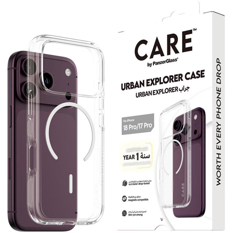 Compare PanzerGlass Urban Explorer Back Cover Mobile Case with MagSafe, for iPhone 18 ProiPhone 17 Pro, Transparent at KSA Price