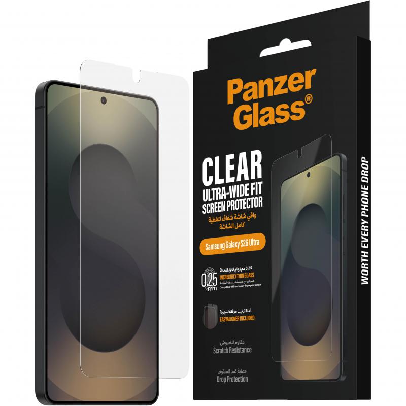 PanzerGlass Ultra-Wide Fit Smartphone Screen Protector,…