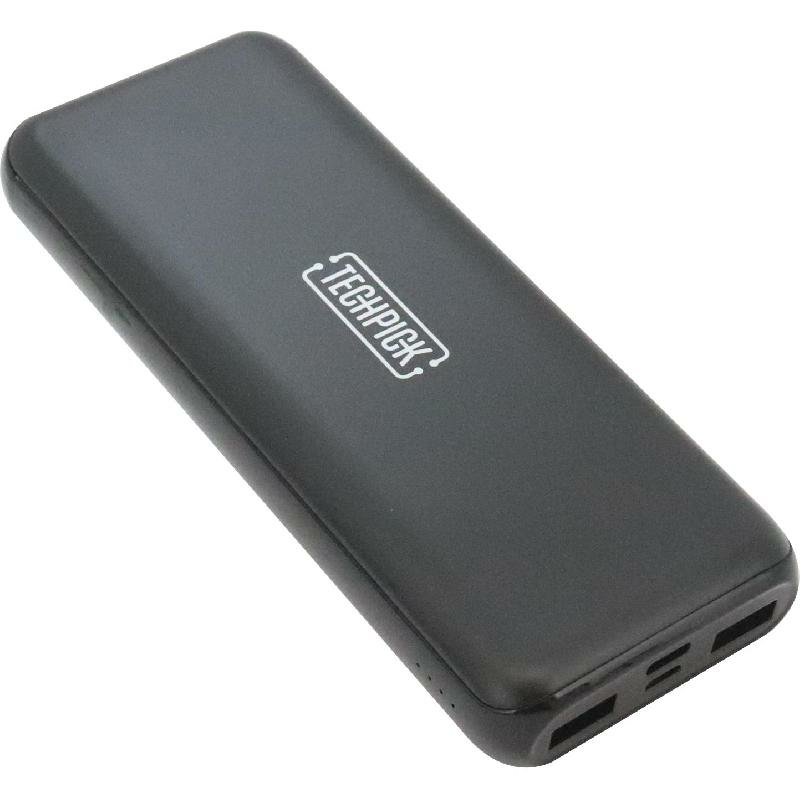 Compare Techpick Power Bank, Fast Battery Charging, 20000 mAh, 3 USB 2X USB1X USBC, Black at KSA Price