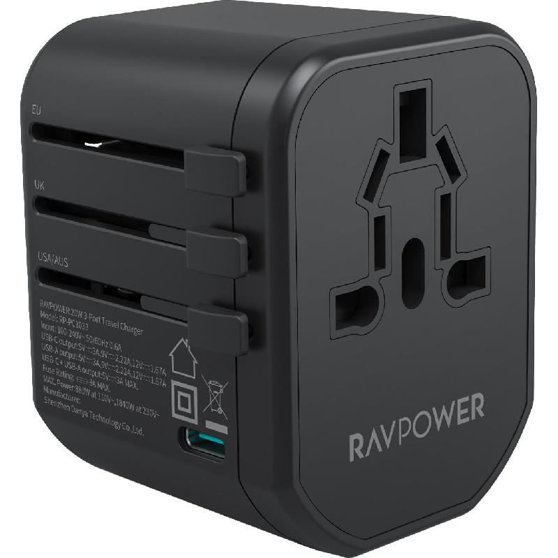 Compare RAVPower RPPC1033 20W 3Port Travel Charger Universal Power Adapter at KSA Price