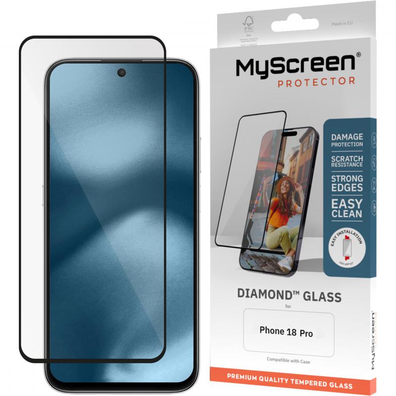 Compare MyScreenPROTECTOR DIAMOND GLASS New Smartphone Screen Protector, for iPhone 18 ProiPhone 17 Pro, Full Glue, Black at KSA Price