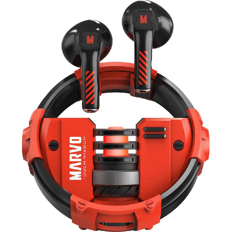 Compare MARVO Quaz Earbuds, Active Noise Cancelling, BluetoothWireless, USB Charging, Builtin Microphone, Red at KSA Price