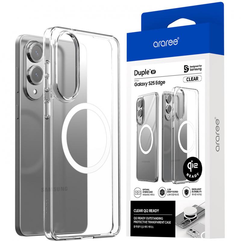 Compare Araree Duple M Back Cover Mobile Case with MagSafe, for Samsung Galaxy S25 Edge, Clear at KSA Price
