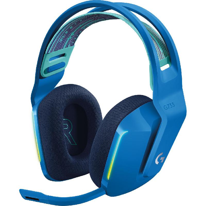 Compare Logitech G733 LIGHTSPEED Gaming Headset, Wireless, USB, Detachable Microphone, Blue at KSA Price