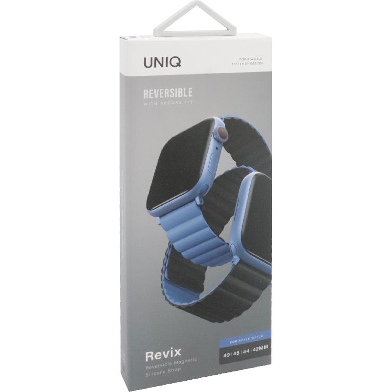 Compare Uniq Revix Wrist Strap, for Watch Ultra 3Watch Ultra 2Watch Series 11 46Watch Series 10 46, Silicone, BlueBlack at KSA Price