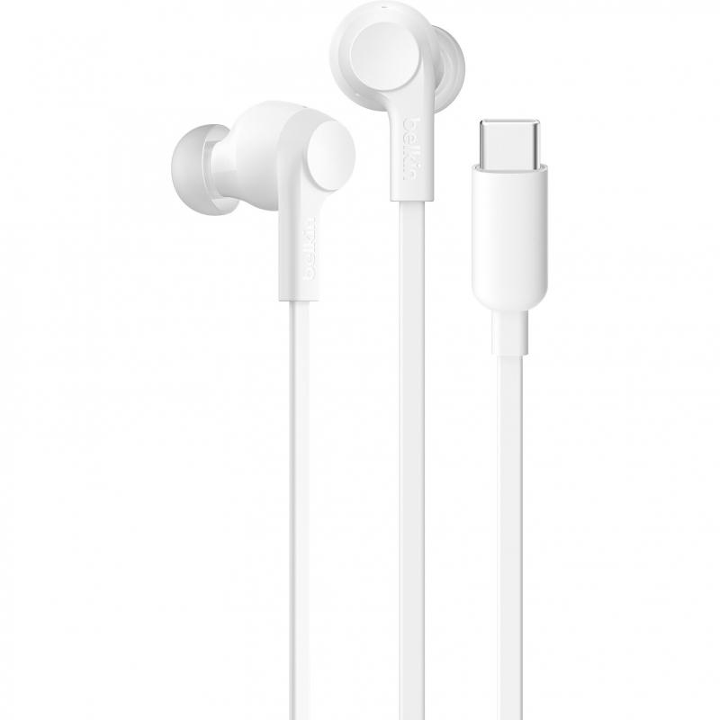 Compare Belkin SoundForm InEar Earphones, Active Noise Cancelling, Wired, USBC, Inline Microphone, White at KSA Price