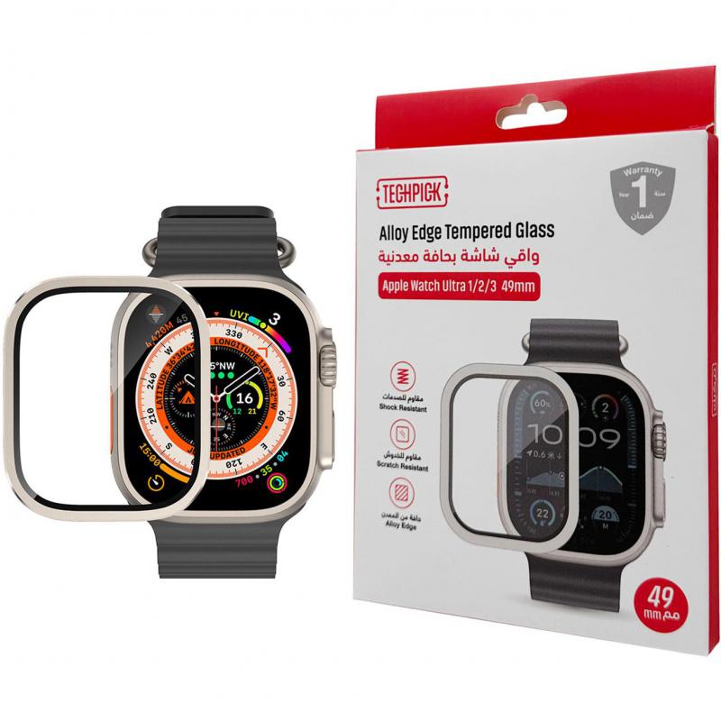 Compare Techpick Alloy Edge Smartwatch Screen Protector, for Apple Watch Ultra 3Watch Ultra 2Watch Ultra, Alloy Edge Design, Natural at KSA Price