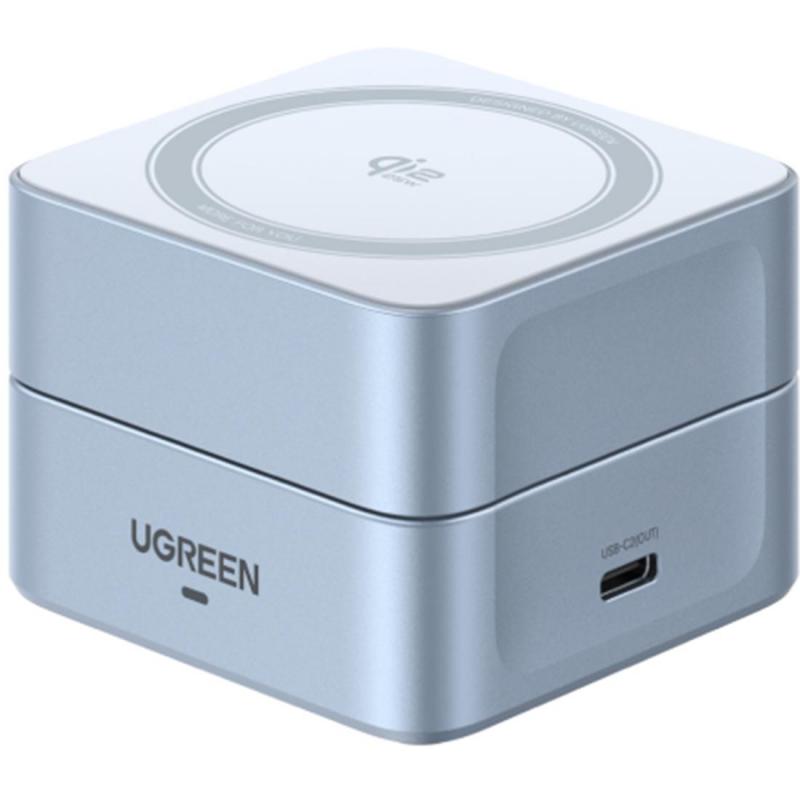 Compare Ugreen MagFlow 2in1 Foldable Magnetic Charger with Qi2 25W, Qi2PSU, Wireless Charger, Single USBC, Silver at KSA Price