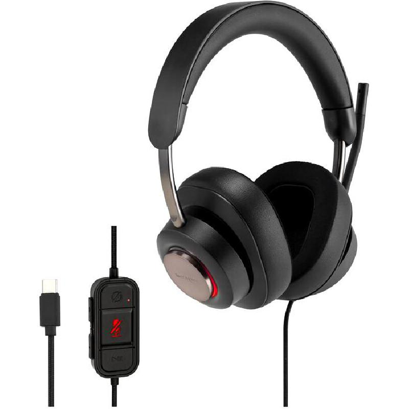 Compare Kensington H2000 OverEar Headphones, Noise Cancelling Microphone, Wired, USBC, Rotating Microphone, Black at KSA Price