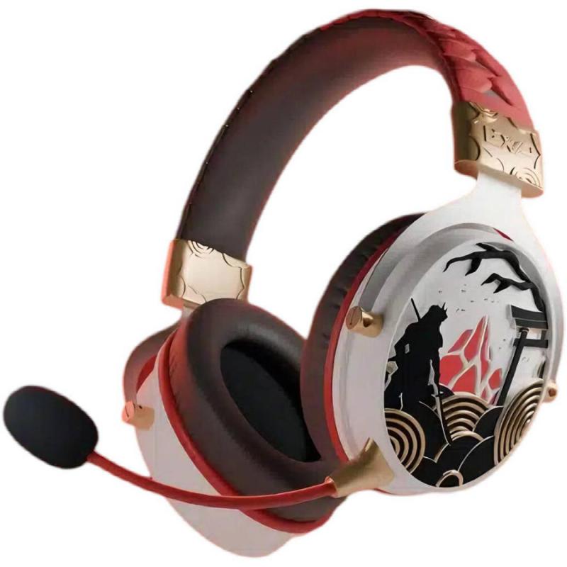 Compare Lexip Assassins Creed Shadows OverEar Headphones, Wireless 2.4 GHzBluetoothWired USBWired 3.5 mm, USB Charging, Detachable Microphone, RedWhite at KSA Price