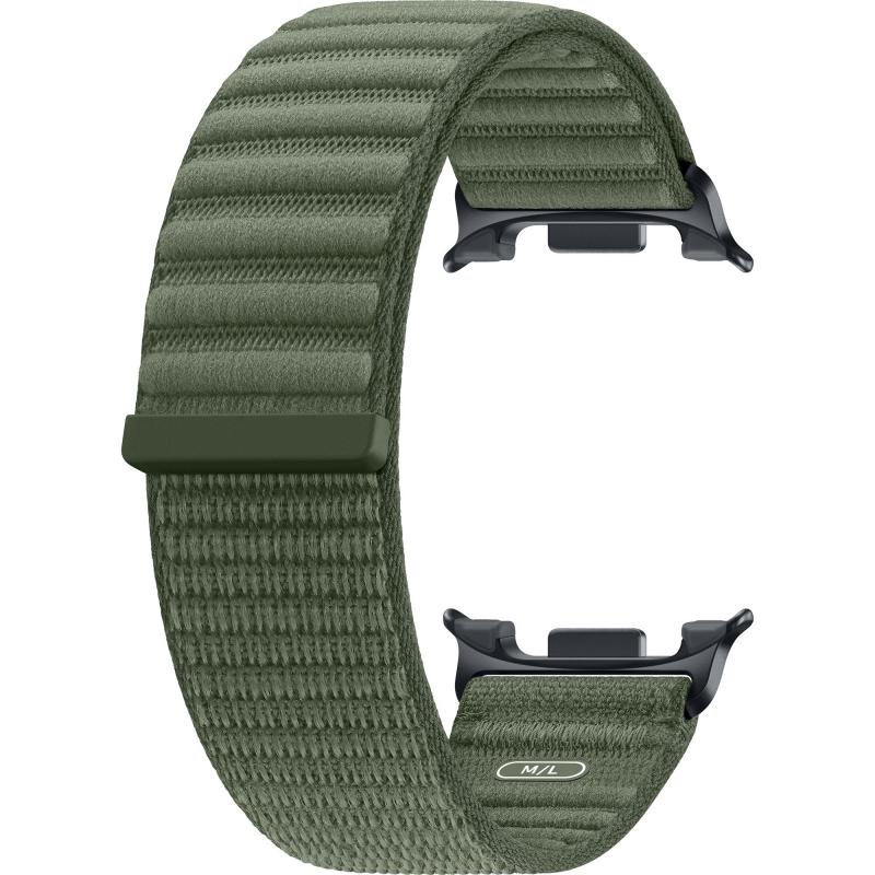 Compare Samsung Fabric Band Wrist Strap, for Samsung Galaxy Watch9, Recycled Content, NylonVelcro, MediumLarge Band Size, Olive at KSA Price