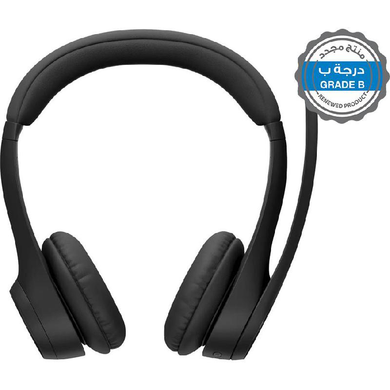 Compare Renewed Grade B Logitech ZONE 300 OnEar Headphones, Noise Cancelling Microphone, Bluetooth, USB Charging, Rotating Microphone, Black at KSA Price