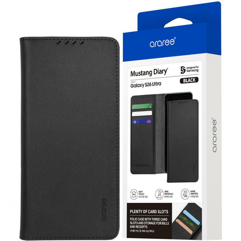 Compare Araree Mustang Diary Flip Cover Mobile Case, for Samsung Galaxy S26 Ultra, Black at KSA Price