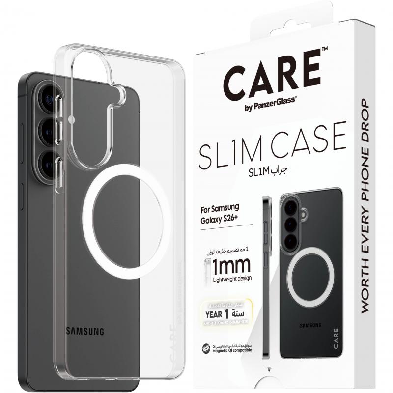 Compare PanzerGlass SUPERSLIM Back Cover Mobile Case with MagSafe, for Samsung Galaxy S26+, Transparent at KSA Price