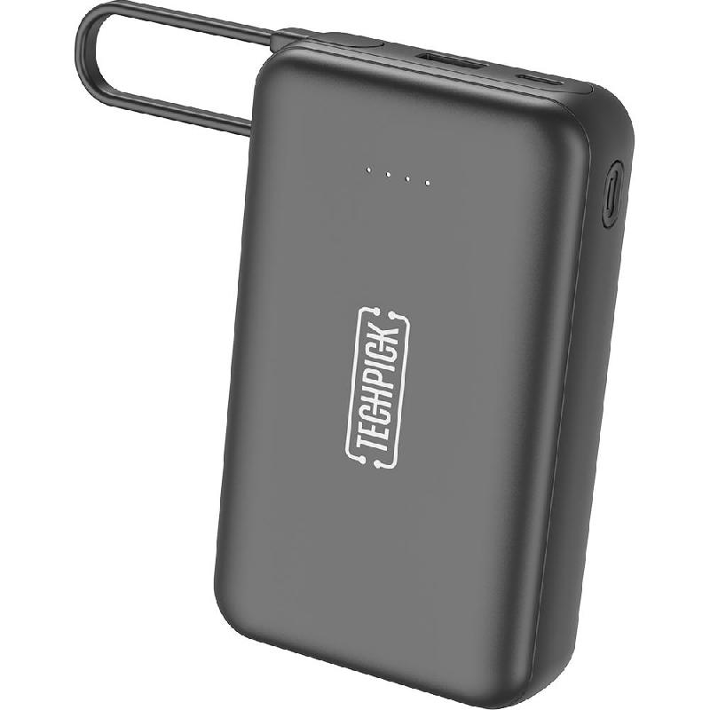Compare Techpick Power Bank with BuiltIn USBC Cable 20W, PD Fast Charging, 20000 mAh, Dual USBC, Black at KSA Price