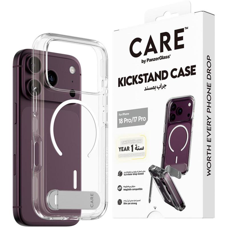 Compare PanzerGlass Kickstand Back Cover Mobile Case with MagSafe, for iPhone 18 ProiPhone 17 Pro, Transparent at KSA Price