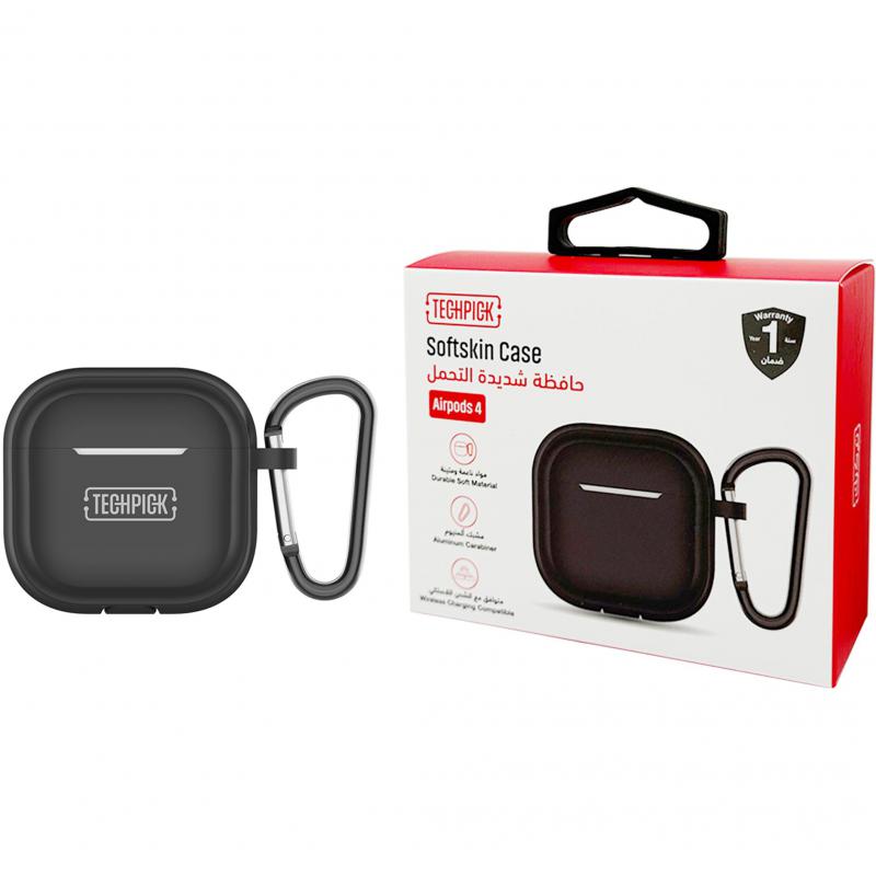 Compare Techpick Softskin Earbuds Case, for Apple AirPods 4, Black at KSA Price