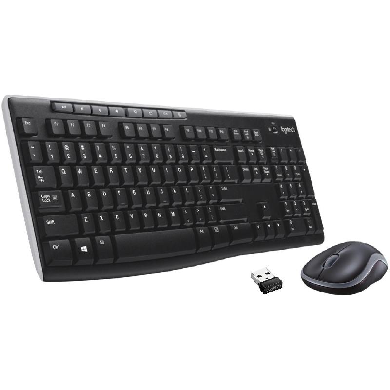 Compare Logitech MK270 Wireless Combo Desktop Keyboard and Mouse, Wireless 2.4 GHz RF, for LaptopPC Desktop ComputerCPU, Black at KSA Price