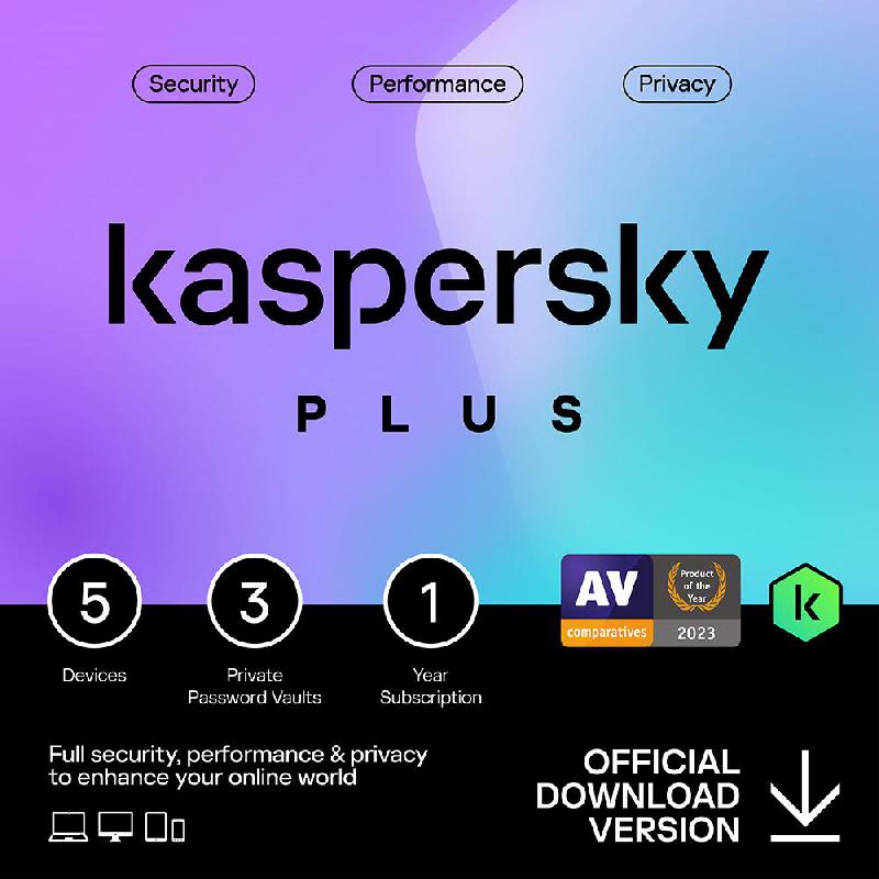 Compare Kaspersky PLUS, ArabicEnglish, 5 Devices 1 Year, Product Key Internet Download at KSA Price