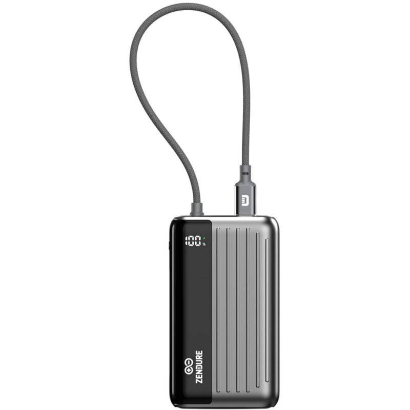 Compare ZENDURE SuperMini Hybrid Compact 10000 mAh Power Bank 45W PD with BuiltIn USBC Cable and Smart Display, PD Fast Charging, 10000 mAh, Single USBC, Grey at KSA Price