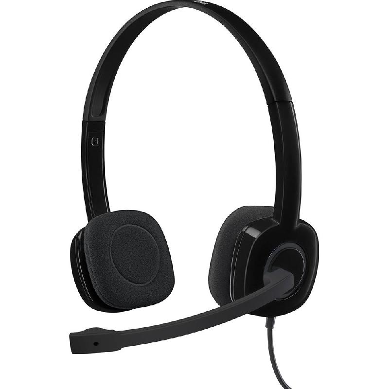 Compare Logitech H151 Stereo OnEar Headphones, Wired, 3.5 mm Connector, Rotating Microphone, Black at KSA Price