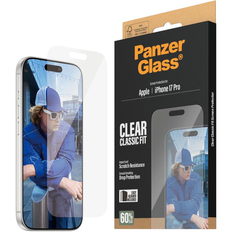 Compare PanzerGlass Classic Fit Smartphone Screen Protector, for iPhone 17 Pro, Tempered Glass, Clear at KSA Price