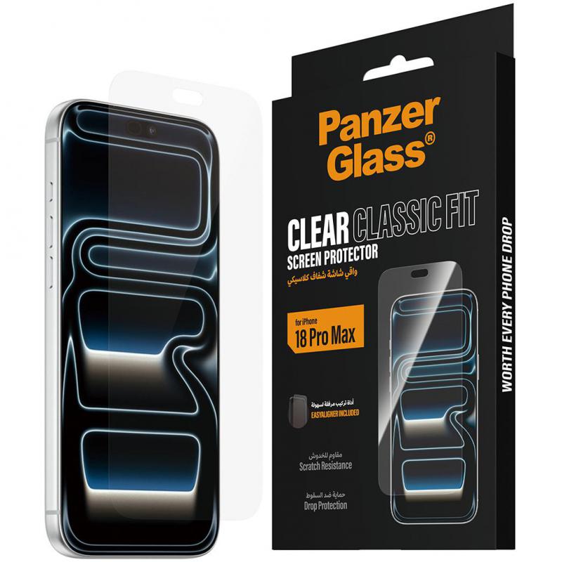 Compare PanzerGlass Classic Fit Smartphone Screen Protector, for iPhone 18 Pro Max, Tempered Glass, Clear at KSA Price