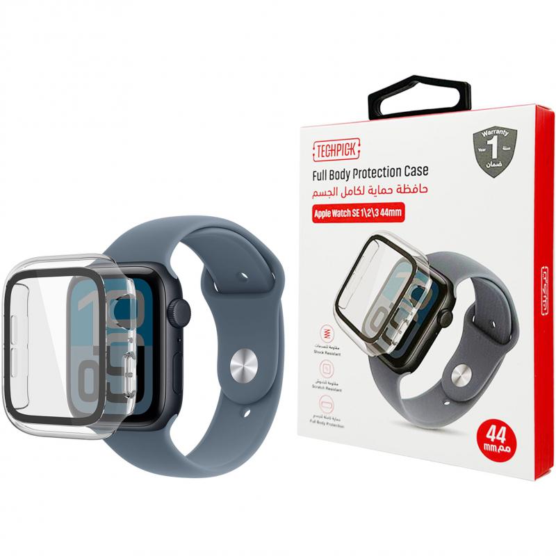 Compare Techpick Glass Smartwatch Fit Case, for Apple Watch SE 3 44, Clear at KSA Price