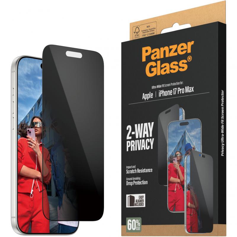 Compare PanzerGlass UltraWide Fit Smartphone Screen Protector, for iPhone 17 Pro Max, Tempered Glass, Privacy at KSA Price