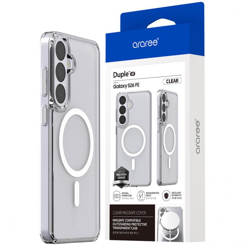 Compare Araree Duple M Back Cover Mobile Case with MagSafe, for Samsung Galaxy S26 FE 5G, Clear at KSA Price