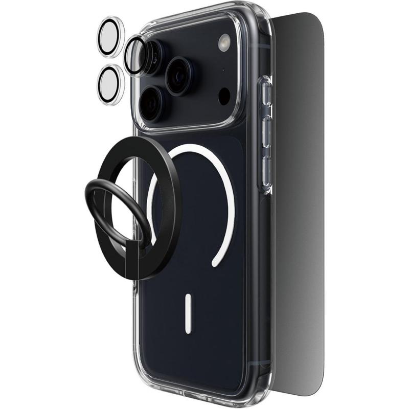 Compare Techpick 4in1 Protection Clear Case + Privacy Tempered Glass + Smartphone Case Bundle Smartphone Case Bundle, for iPhone 17 Pro, Clear at KSA Price