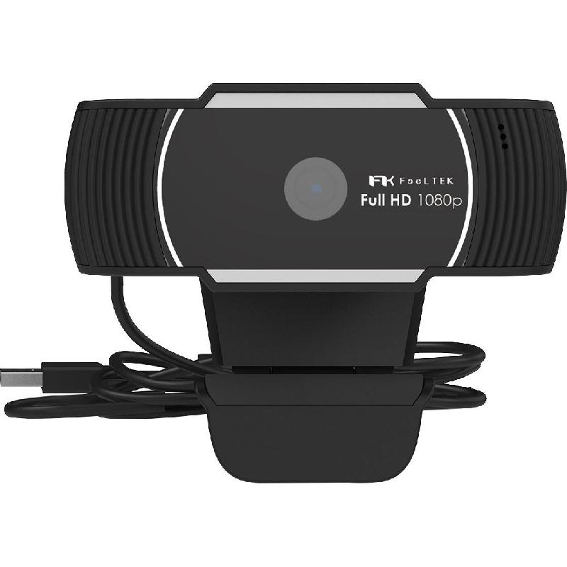 FeelTek FHD Webcam, 1080 Pixels HD Video, Black