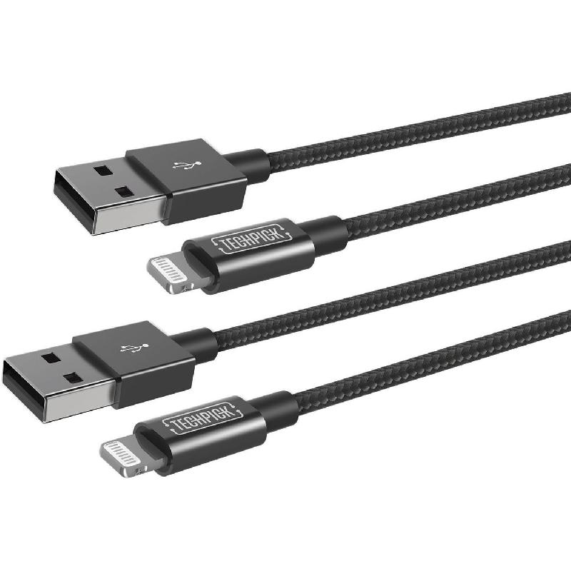 Compare Techpick Two Pack Lightning to USB Sync & Charge Cable, 1.00 m  3.28 ft , Black at KSA Price