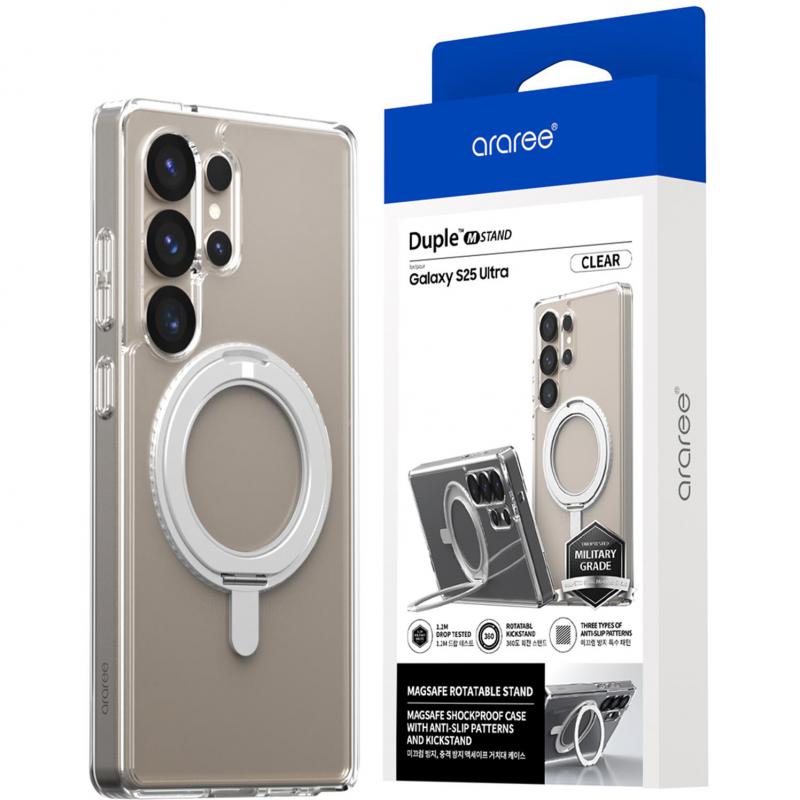 Compare Araree Duple M Stand Back Cover Mobile Case with MagSafe, for Samsung Galaxy S25 Ultra, Clear at KSA Price