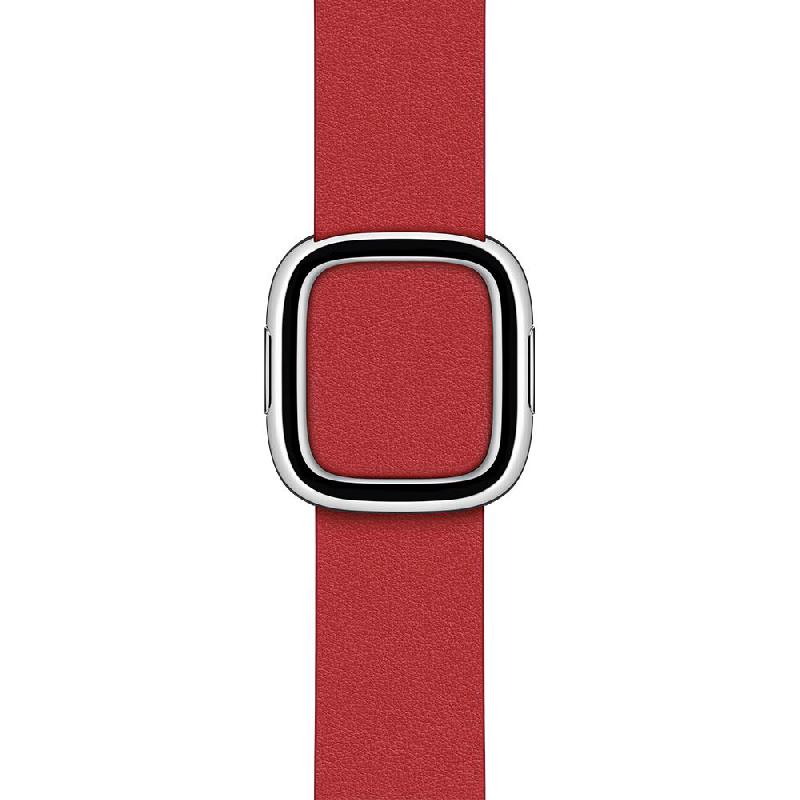 Compare Apple Modern Buckle Wrist Strap, for Apple Watch Series 6 40Watch Series 5 40Watch SE 40, Granada Leather, Medium Band Size, Scarlet at KSA Price