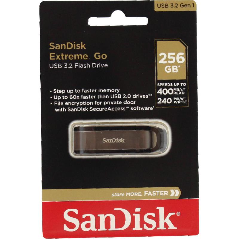 SanDisk Extreme Go USB Flash Drive, 256 GB,…