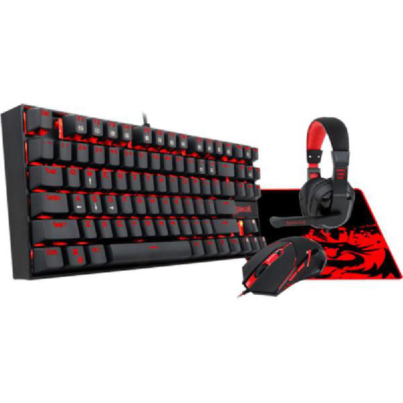 Compare Redragon Gamer Value Set K552 KUMARA Keyboard + M601 Gaming Mouse + H101 Gaming Headset + P001 Mouse Pad Gaming Desktop Keyboard and Mouse, Wired, Black at KSA Price