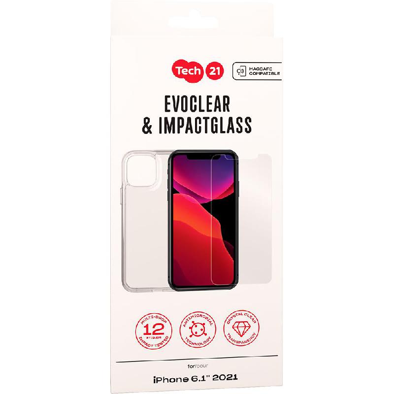 Compare Tech21 Premium Protection Pack EvoClear & Impact Glass Smartphone Case Bundle, for iPhone 13, Clear at KSA Price