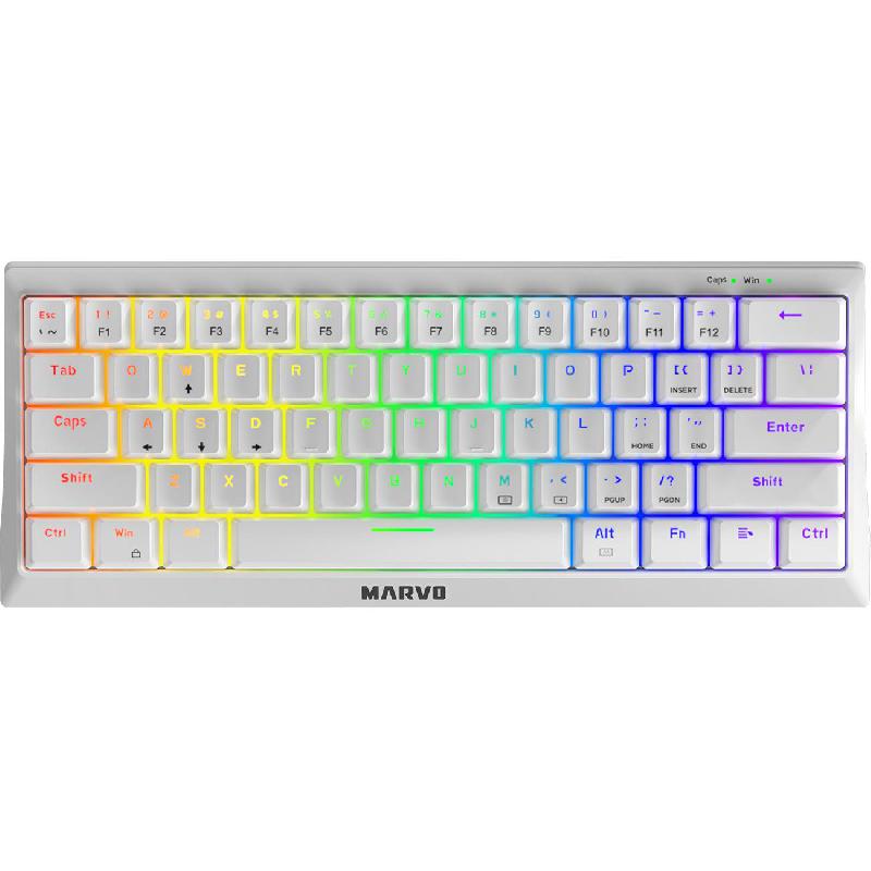 Compare MARVO KG962G 60% Mechanical Switch Gaming Keyboard, Wired, for LaptopDesktop ComputerGaming Desktop ComputerCPU Windows OS, White at KSA Price