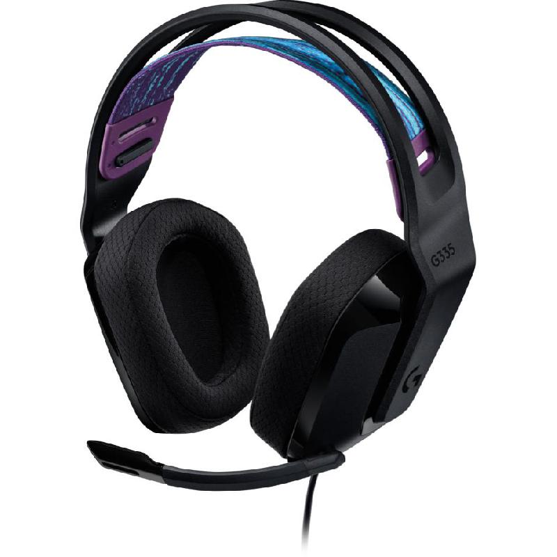 Compare Logitech G335 Gaming Headset, Wired, 3.5 mm Connector, Rotating Cardioid Microphone, Black at KSA Price