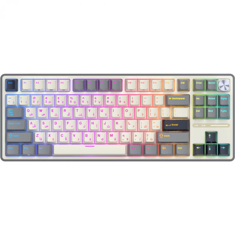 Compare RK Royal Kludge 75% TKL Pro RGB Cherry Switch Gaming Keyboard, Wired, for LaptopDesktop ComputerGaming Desktop ComputerCPU Windows OS, Grey at KSA Price